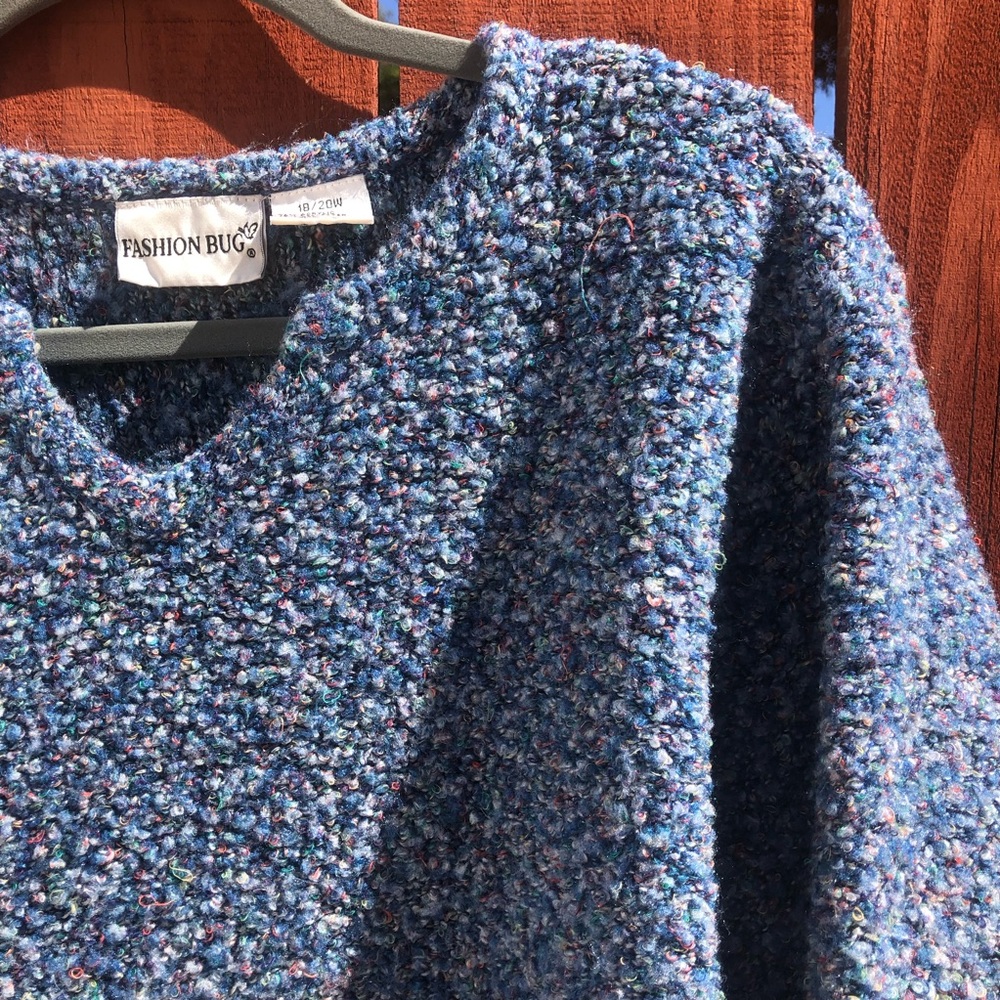 Fashion Bug | Cozy blue sweater, long sleeve, fall winter, 18/20W